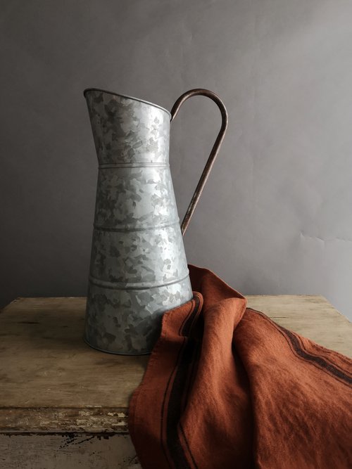 Tablier / Apron Lin & coton  Indigo  - Charvet — Atelier Tréma - Céramique  Bedford, QC