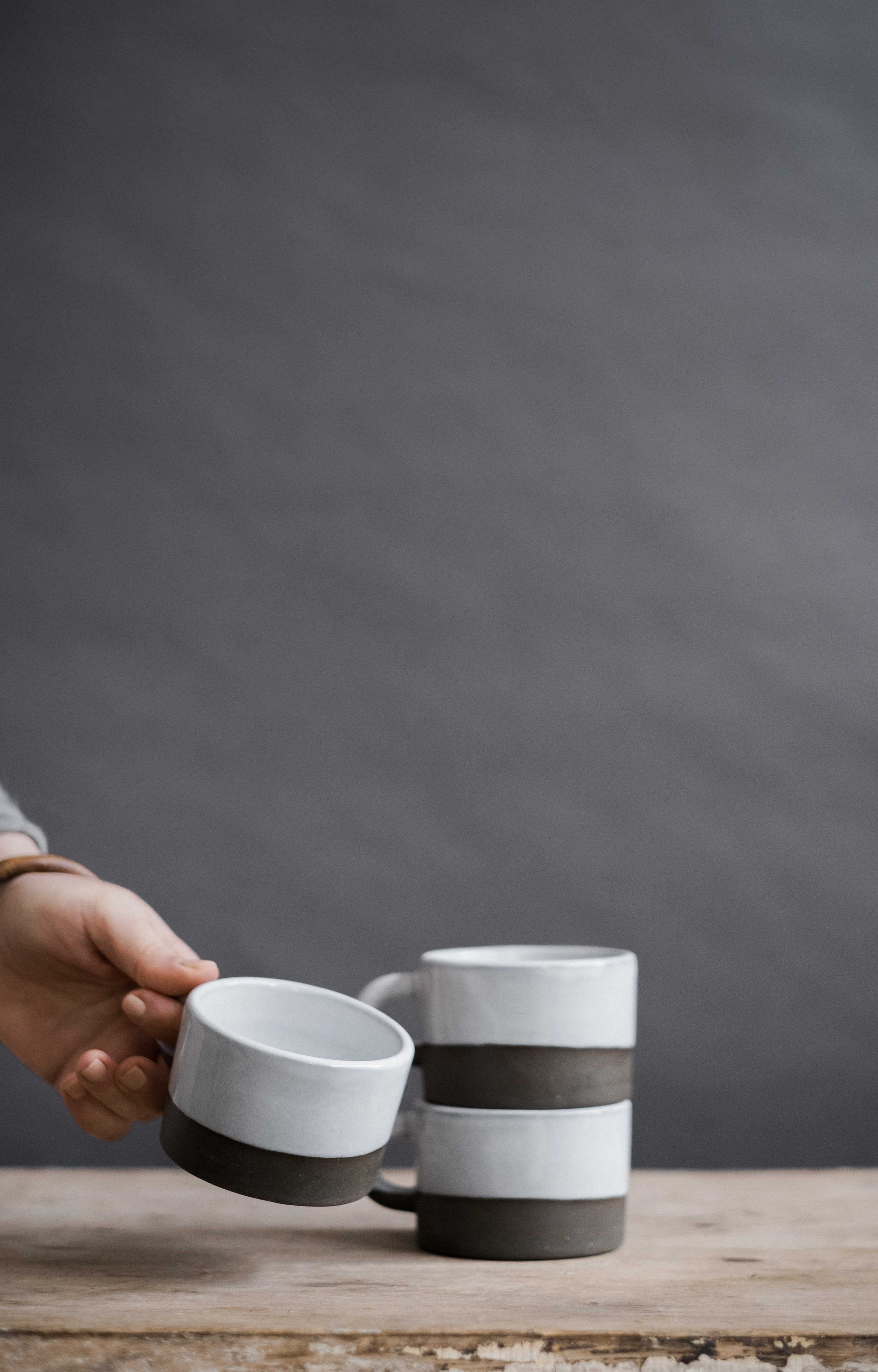 Tasse Rustique 200ml Cappuccino-Collection Gris Classique par Atelier Trema2.jpg