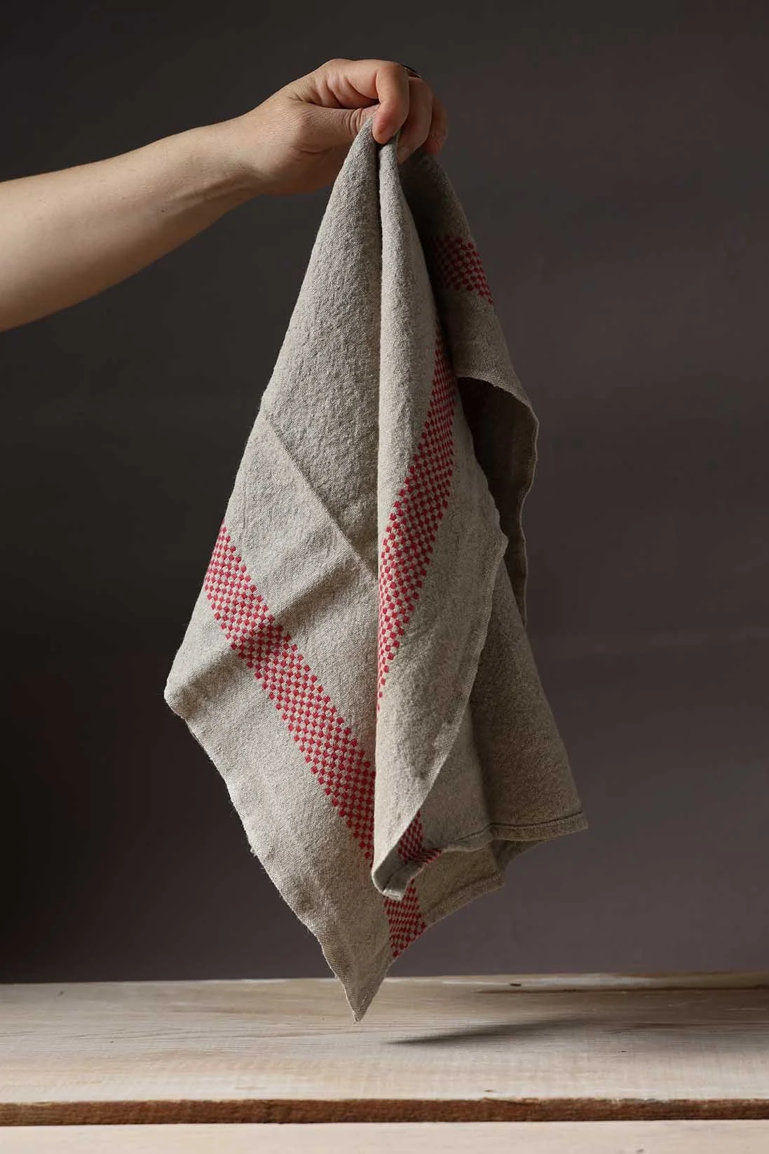 Linge à vaisselle 100% lin "Lustucru Rouge"