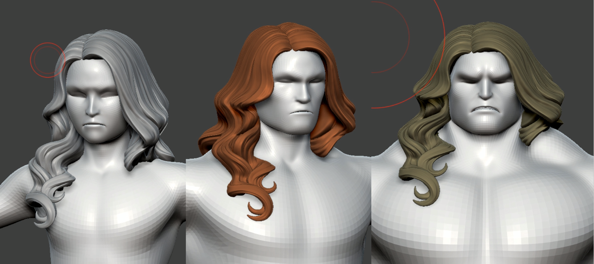  Zatanna Zatara’s hair, shown in different colors. Possibly a wearable hairstyle coming soon? 