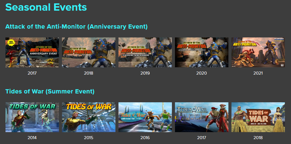 Seasonal Event Guide Page