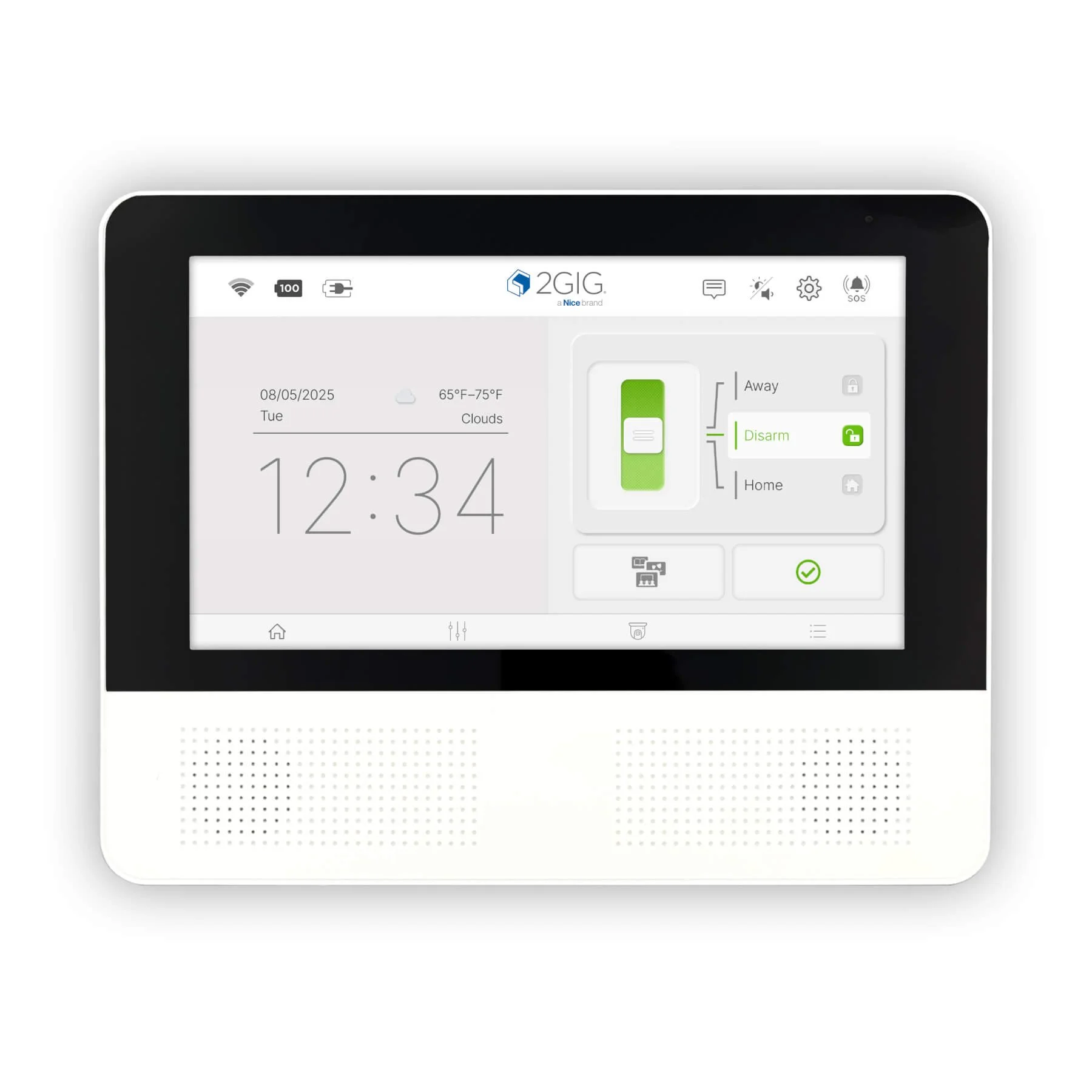 2GIG GC Touch touchscreen security control panel.