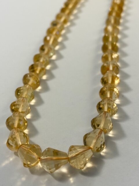 Citrine Cylindar Center Drilled Bead Strand