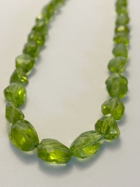 Peridot Faceted Oval Bead Strand