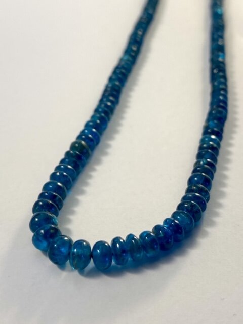 Apatite Smooth Graduated Rondel Bead Strand