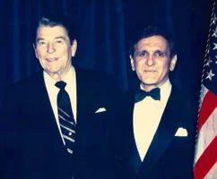 Founder of Flexco, William Pote, with former President Ronald Reagan 