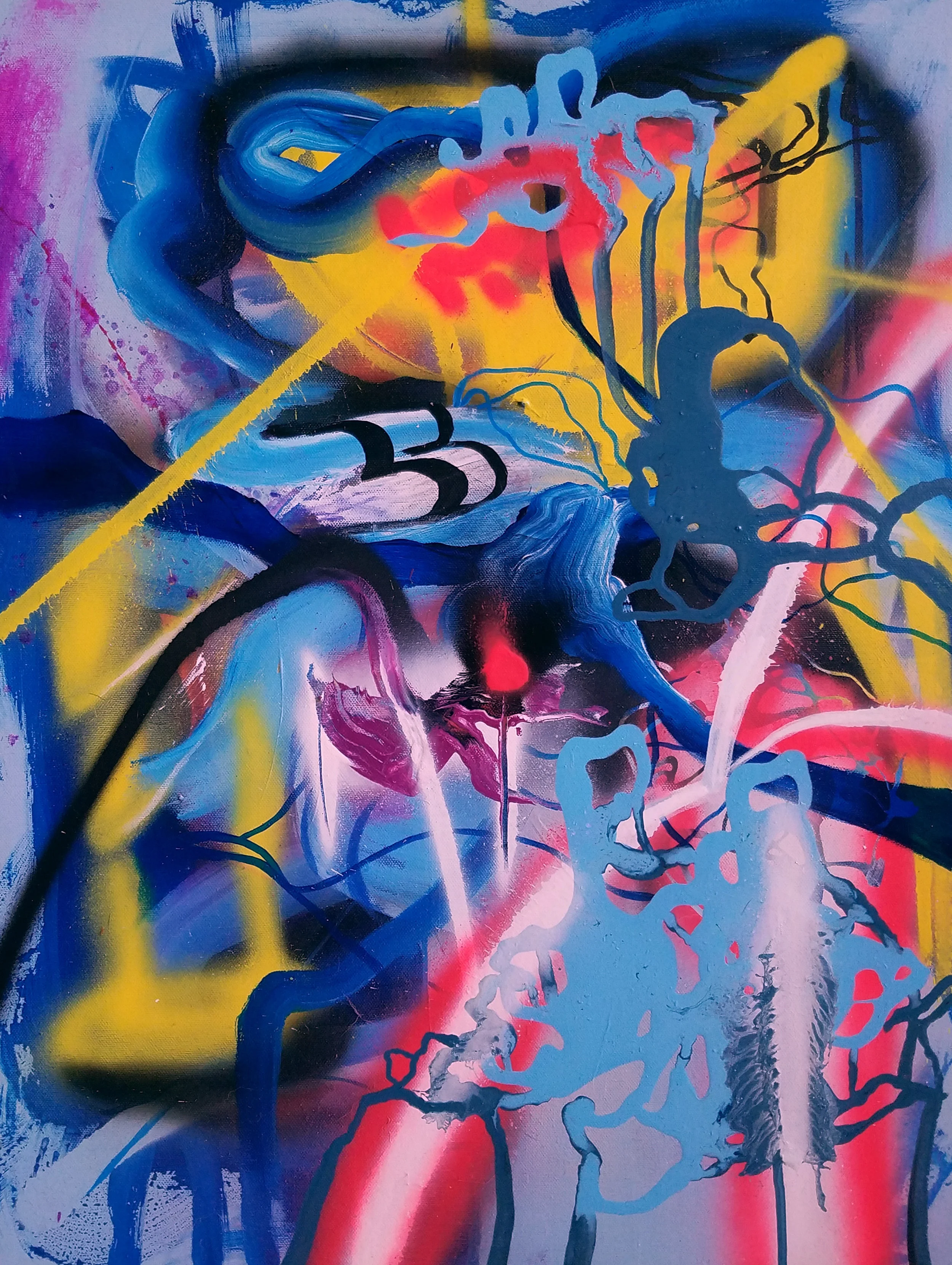 "Electric Nightmare" 20" x 28" Acrylic on Canvas