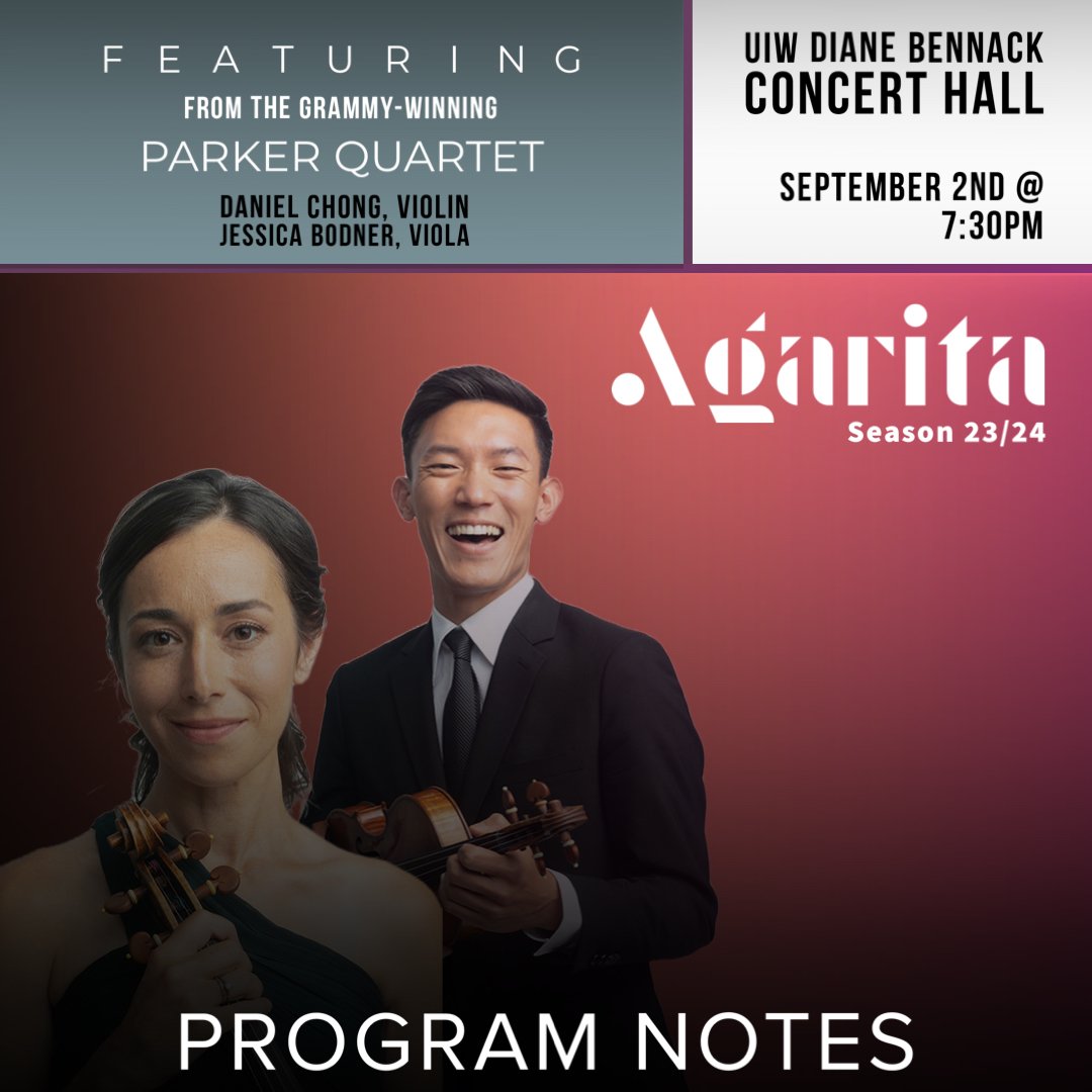      &nbsp;    

 
    Agarita is honored to collaborate with violinist Daniel Chong and violist Jessica Bodner of the Grammy-winning Parker String Quartet for a program inspired by American folk music. While it only scratches the surface, the incred