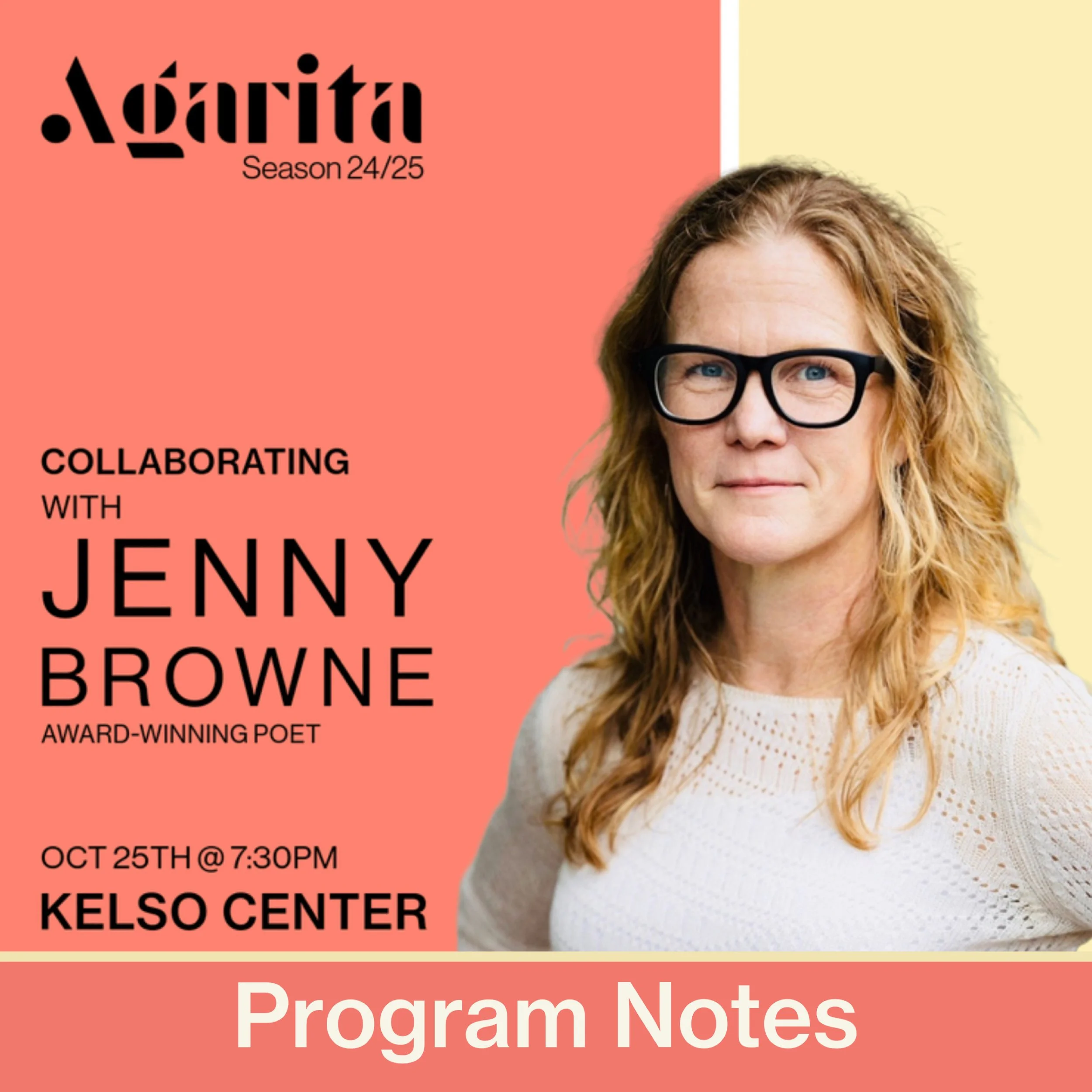      &nbsp;    

 
    Agarita is excited to return to the San Antonio Botanical Garden’s Kelso Center for a collaborative program featuring award-winning poet Jenny Browne. Weaving Browne’s poetry with musical selections, the show invites poetry to 