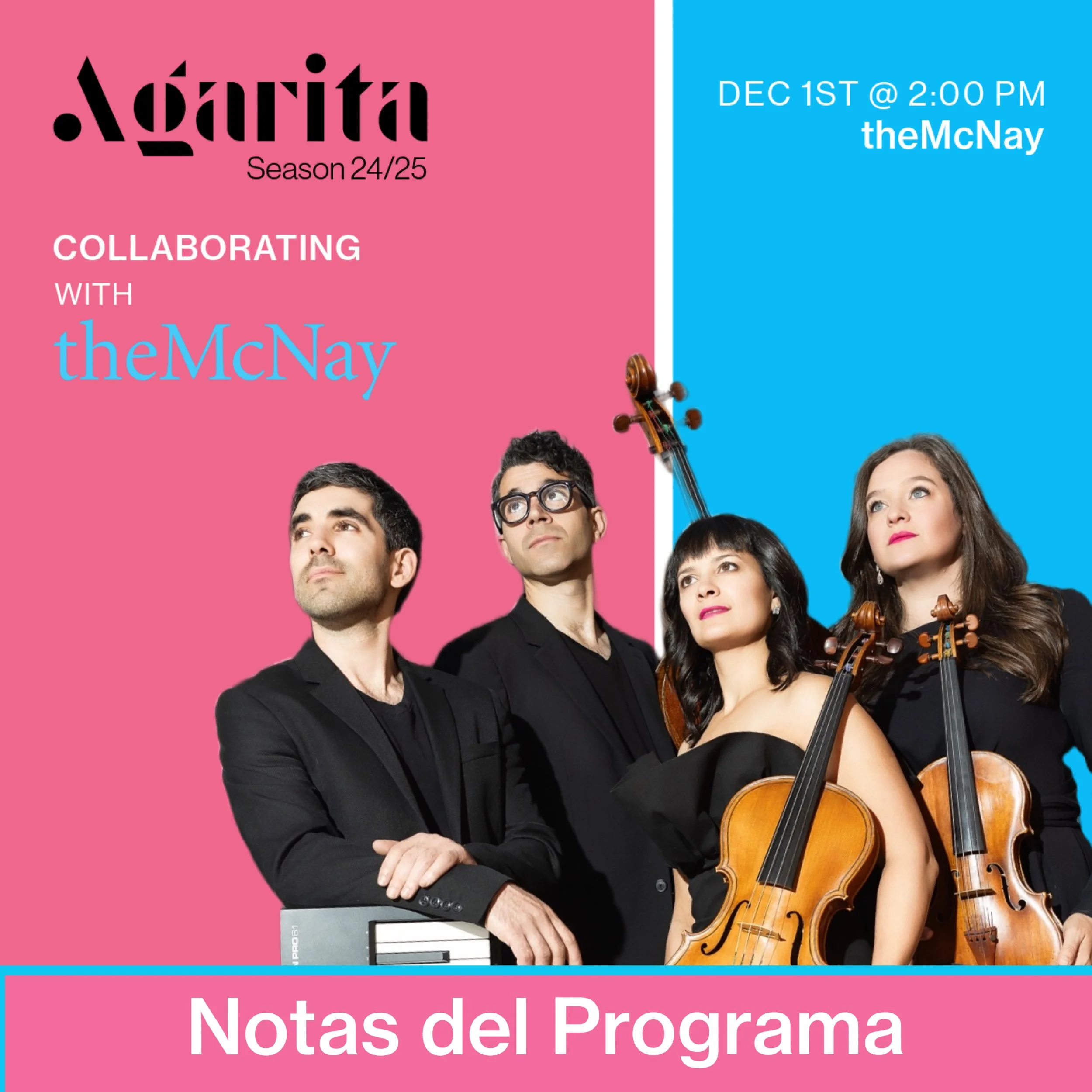      &nbsp;    

 
    Para un programa especialmente inmersivo en el Museo de Arte McNay, Agarita actuará por todo el museo entre las galerías, brindando una oportunidad única de comprender las colecciones de arte de una manera nueva. Los temas visu