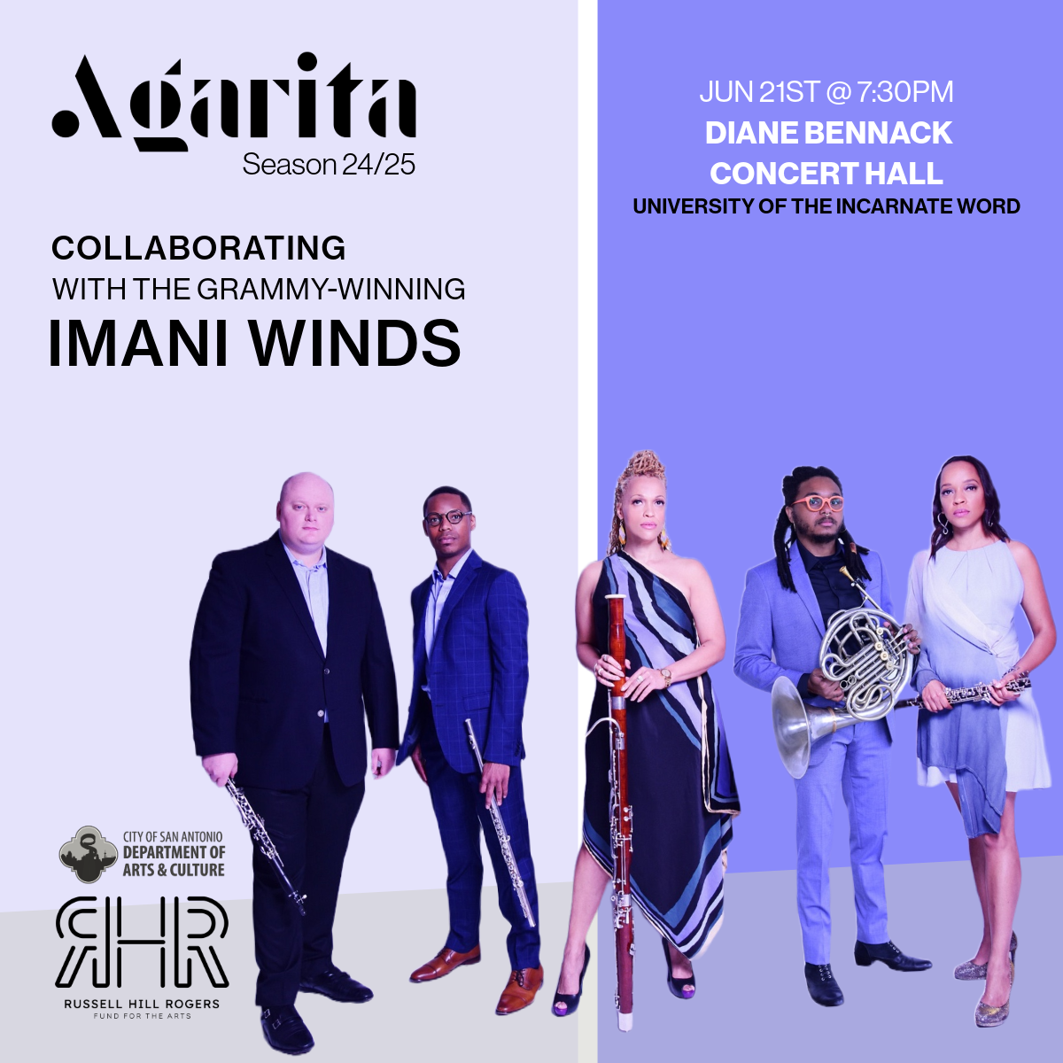 SATURDAY: Agarita + Imani Winds