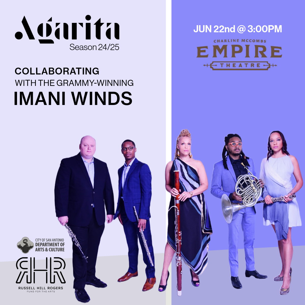 SUNDAY: Agarita + Imani Winds