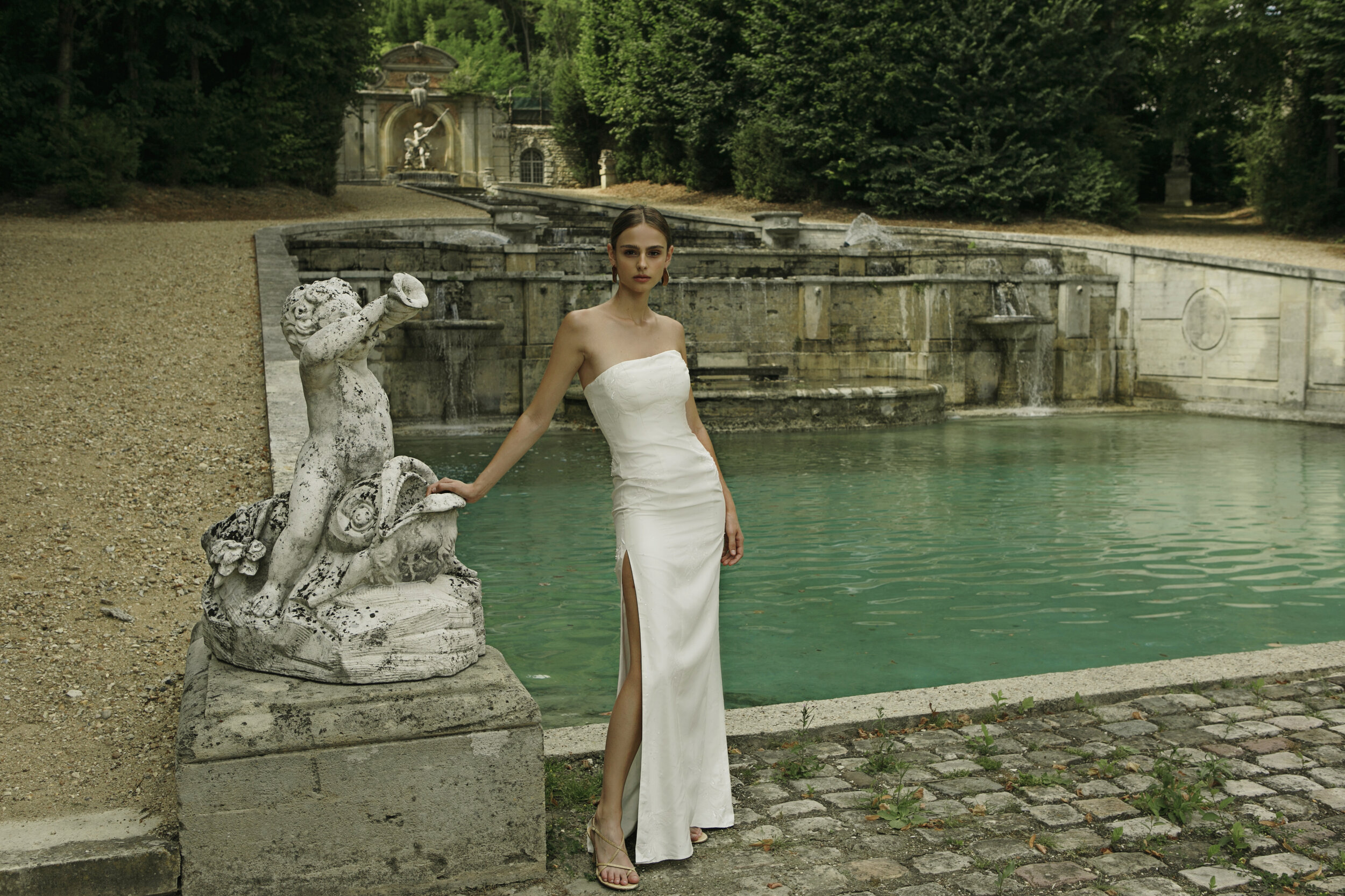 Piece 30A | Strapless Slim Gown with Beading by L’eto Bridal 
