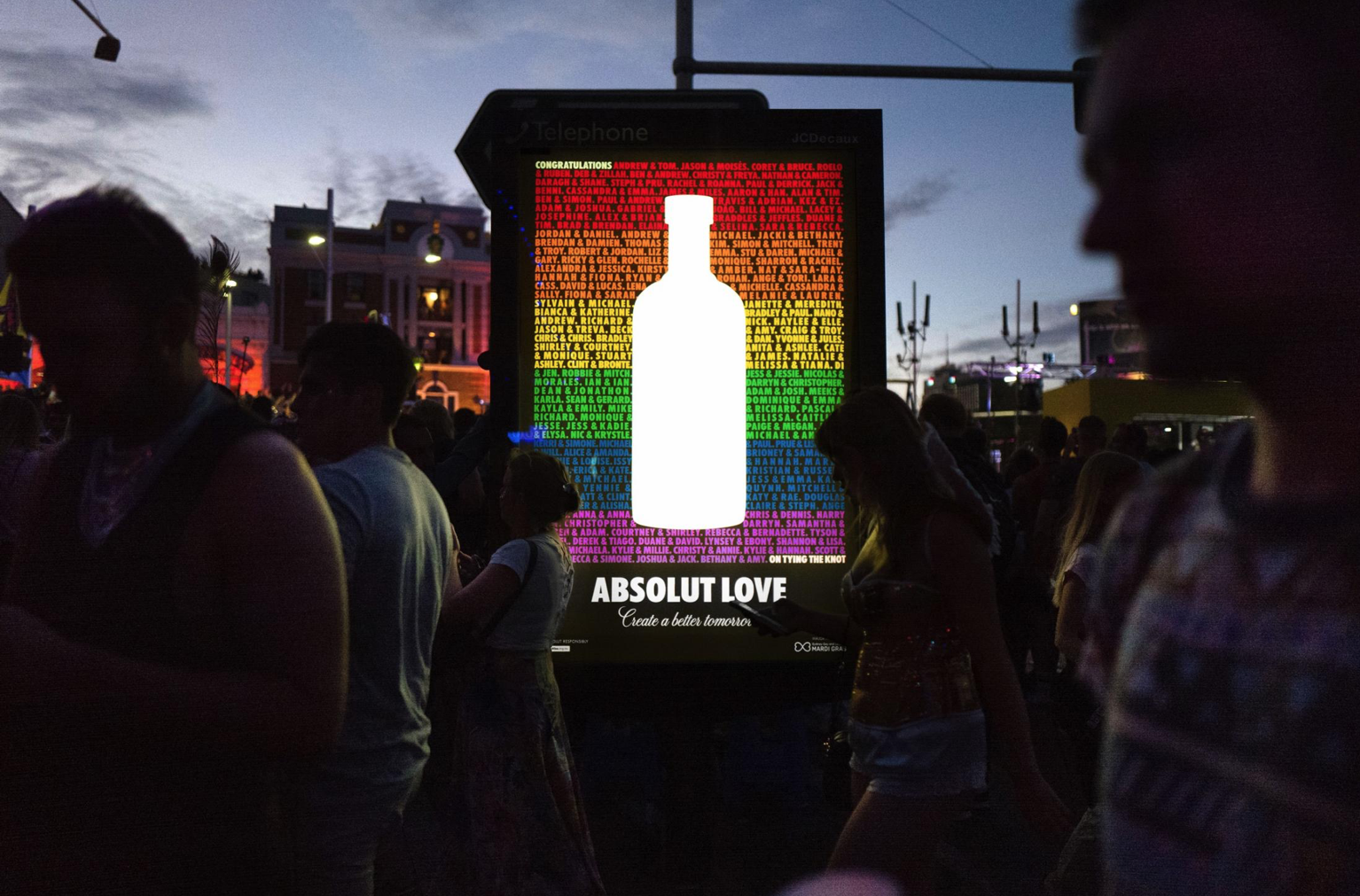The names of participating couples were featured in billboards throughout the city.