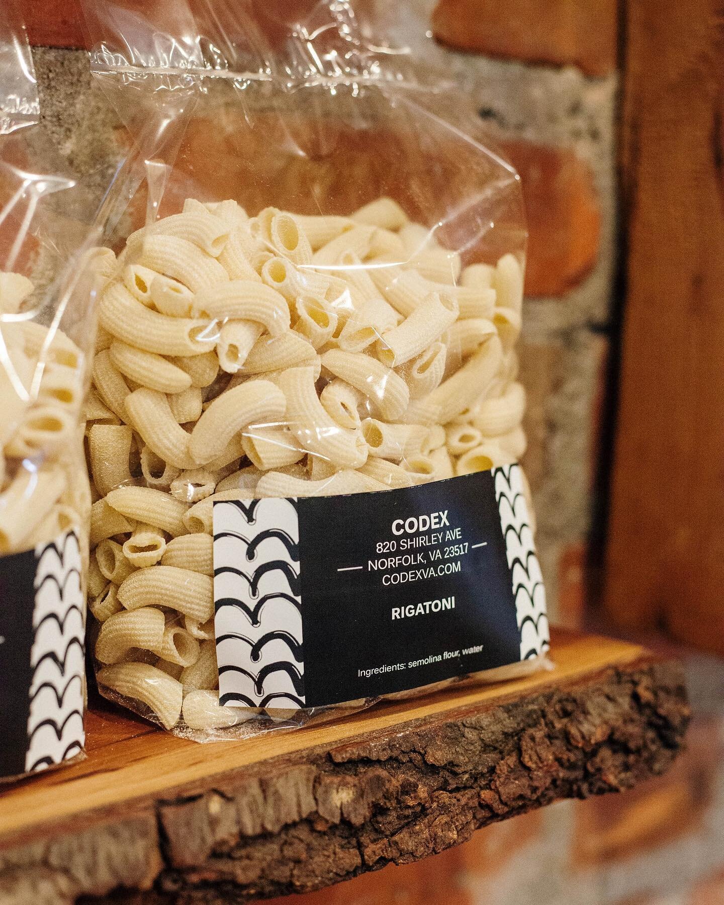 Pop in at CODEX and pick up some house-made Rigatoni for your home enjoyment.

We're open tomorrow through Sunday&ndash;&ndash;hit the link in bio for more details!

#codexva #codexpasta