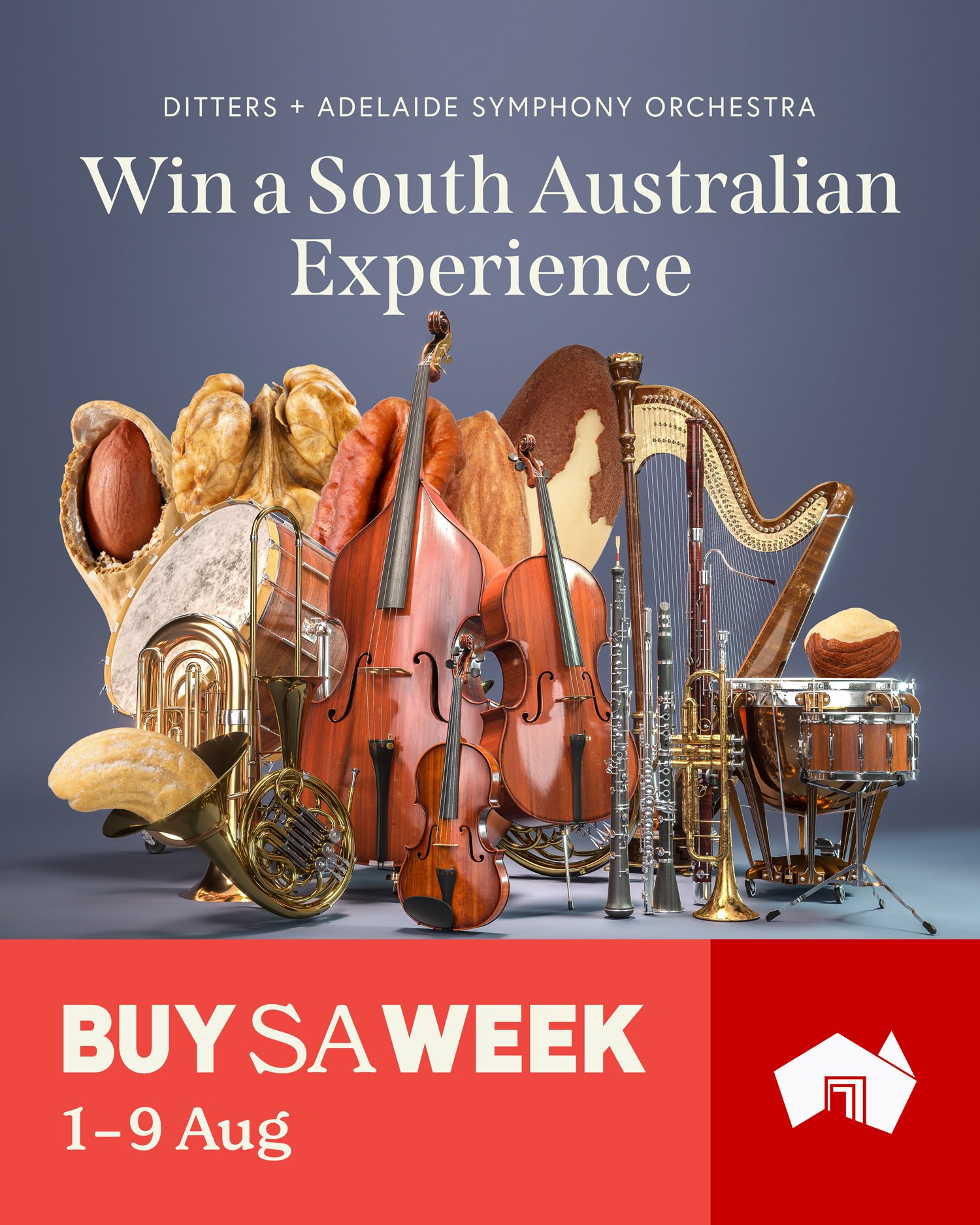 Celebrate Buy SA Week with Ditters and you could win a South Australian experience celebrating some of our state's finest food and music.

One winner will receive:

🎶 Two tickets to Adelaide Symphony Orchestra's 'Sibelius The Symphonies Concert 1' a