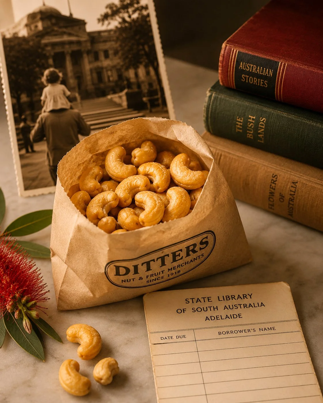 When Rosalie was a very young girl, her father carried her on his shoulders all the way into the city from North Adelaide. After borrowing books from the State Library, they would stop at Ditters. &ldquo;We always got salted cashews,&rdquo; she remem