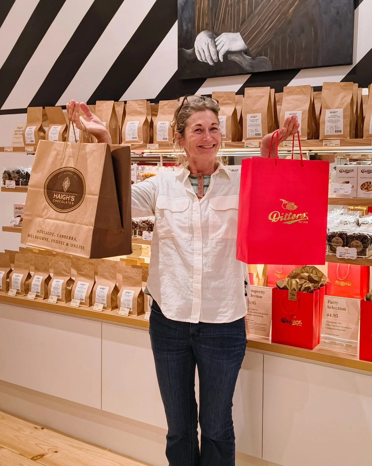 Now this is a very Adelaide shopping trip.

Fiona stopped by Adelaide Arcade to choose some local South Australian gifts for a golf event in the South East, and left with Haigh&rsquo;s and Ditters in hand.

For many customers, it&rsquo;s a real treat