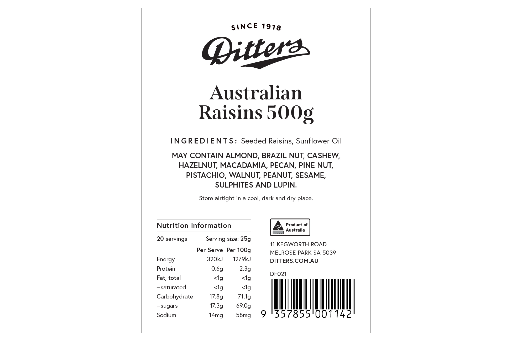 Back label