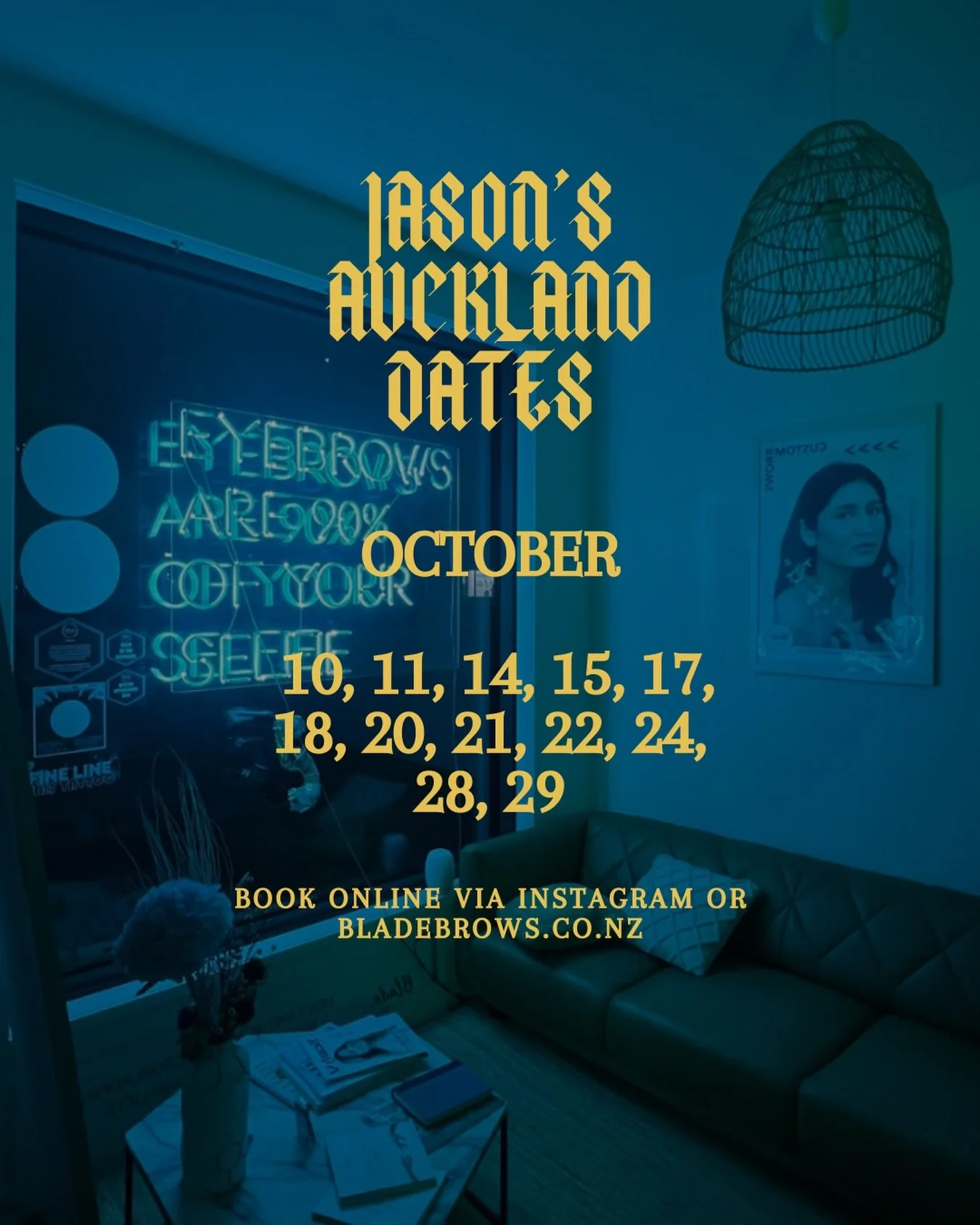 AUCKLAND OCTOBER books are open! Book online via booking button in profile or through our website bladebrows.co.nz