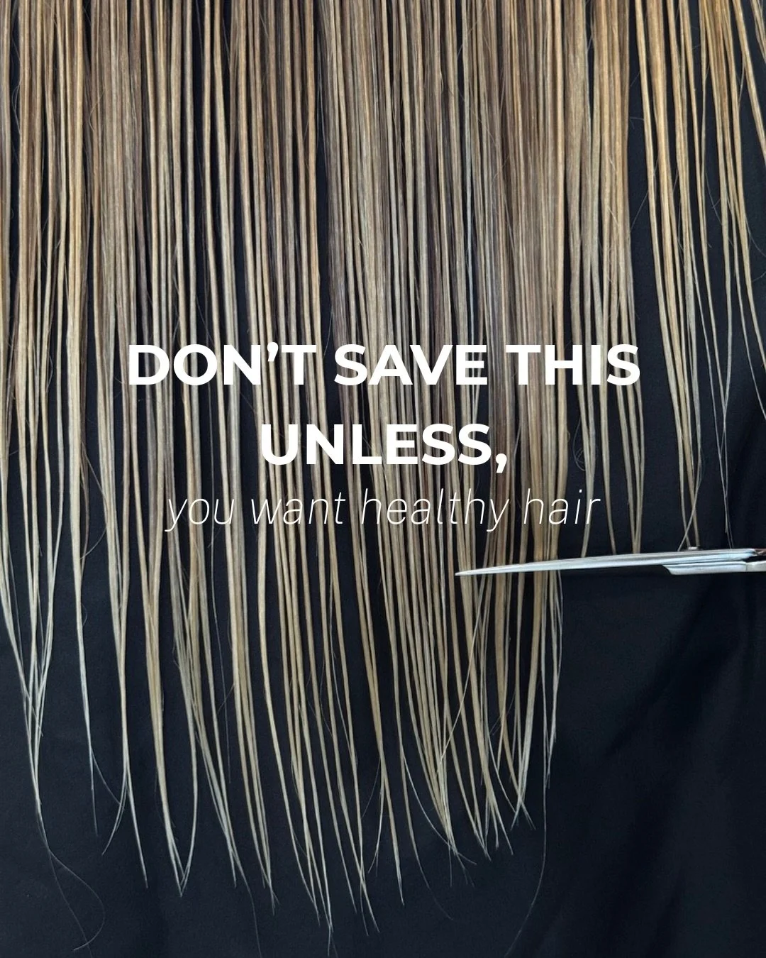 Your hair isn&rsquo;t getting healthy because you are avoiding these steps 🫧✨

Here&rsquo;s what you can do to achieve healthy hair. 
&bull;Cutting the dead ends off. 
&bull;Wash when hair needs it, not when it needs to be styled. &bull;Balance betw