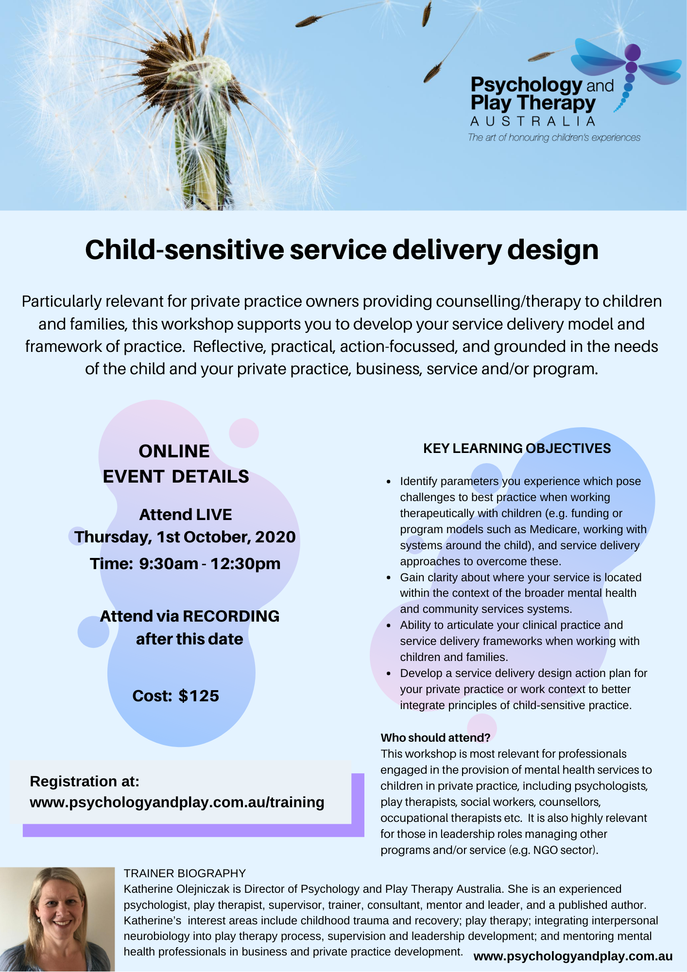 Childsensitive service delivery design — Psychology and Play Therapy Australia Pty Ltd