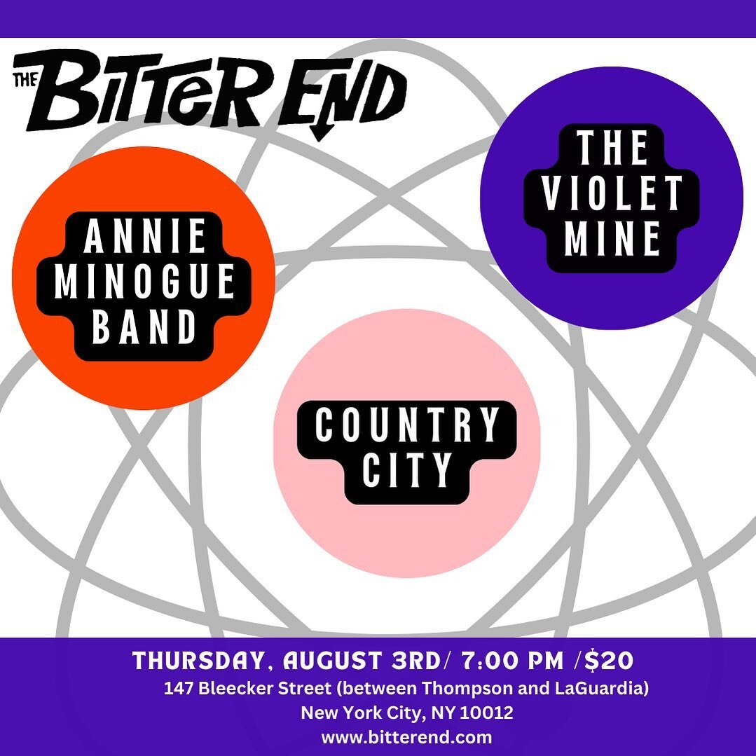 &quot;It's All Relative&quot;....Right? RIGHT! Thursday, August 3 at The Bitter End. Three different bands, one thing in common...they're related. The Cowsills ain't got nothin' on this lineup! Show starts at 7pm. Get Tix - Link in our story 💎💜 
#n