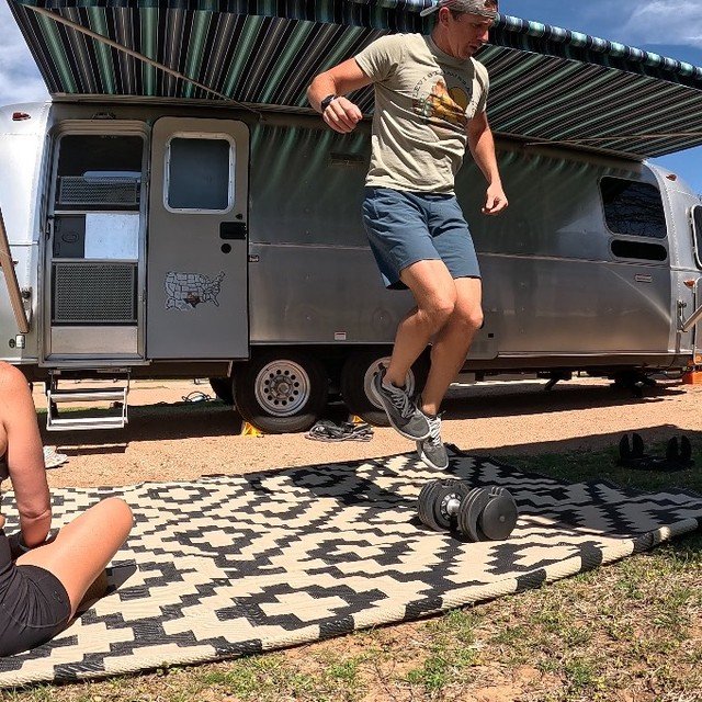 The truth of our month in the camper.

The first week was incredible. We had reservations at a nice place on the beach that even had a gym.

We were able to balance work, fun, our fitness, and even go out to celebrate our 22nd anniversary. 

By the m