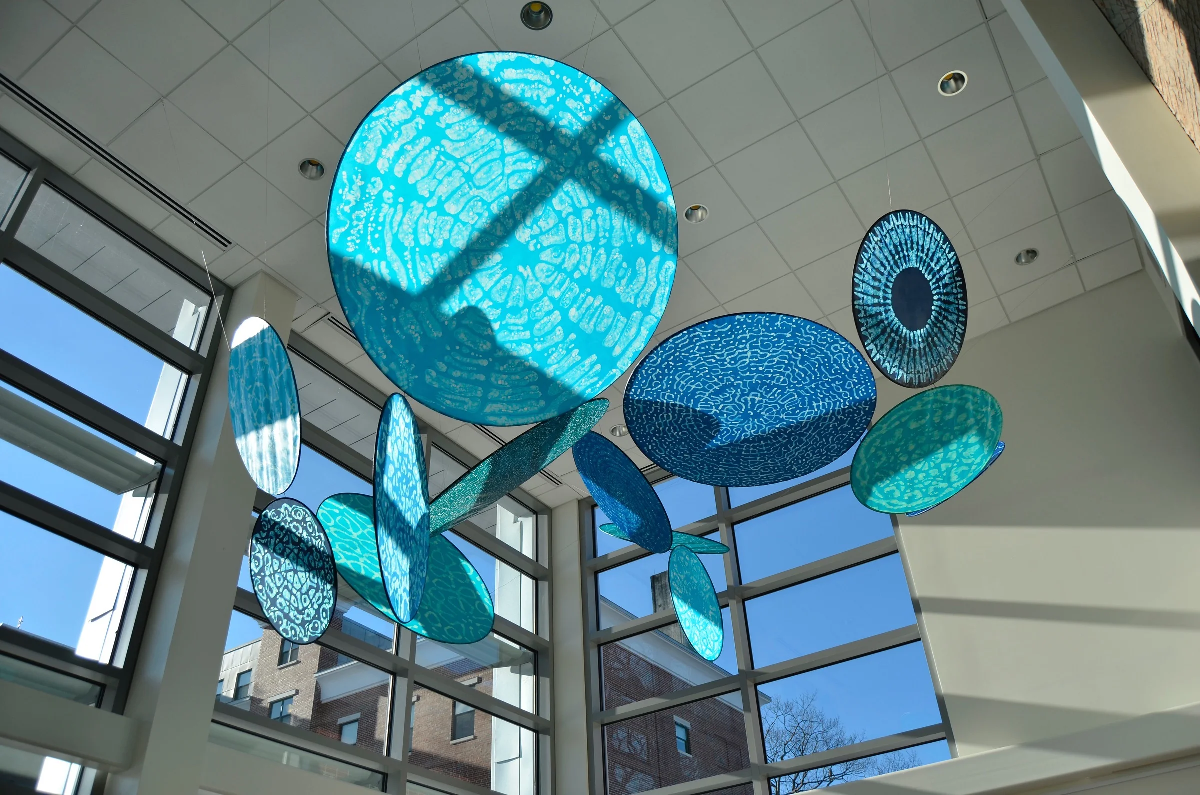 Wave Phenomena, wax, dye, steel, commission for the University of New England
