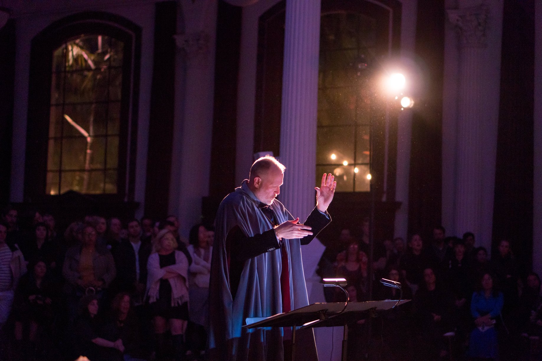 Griffin conducts Opera Povera during "Gifts of the Spirit"