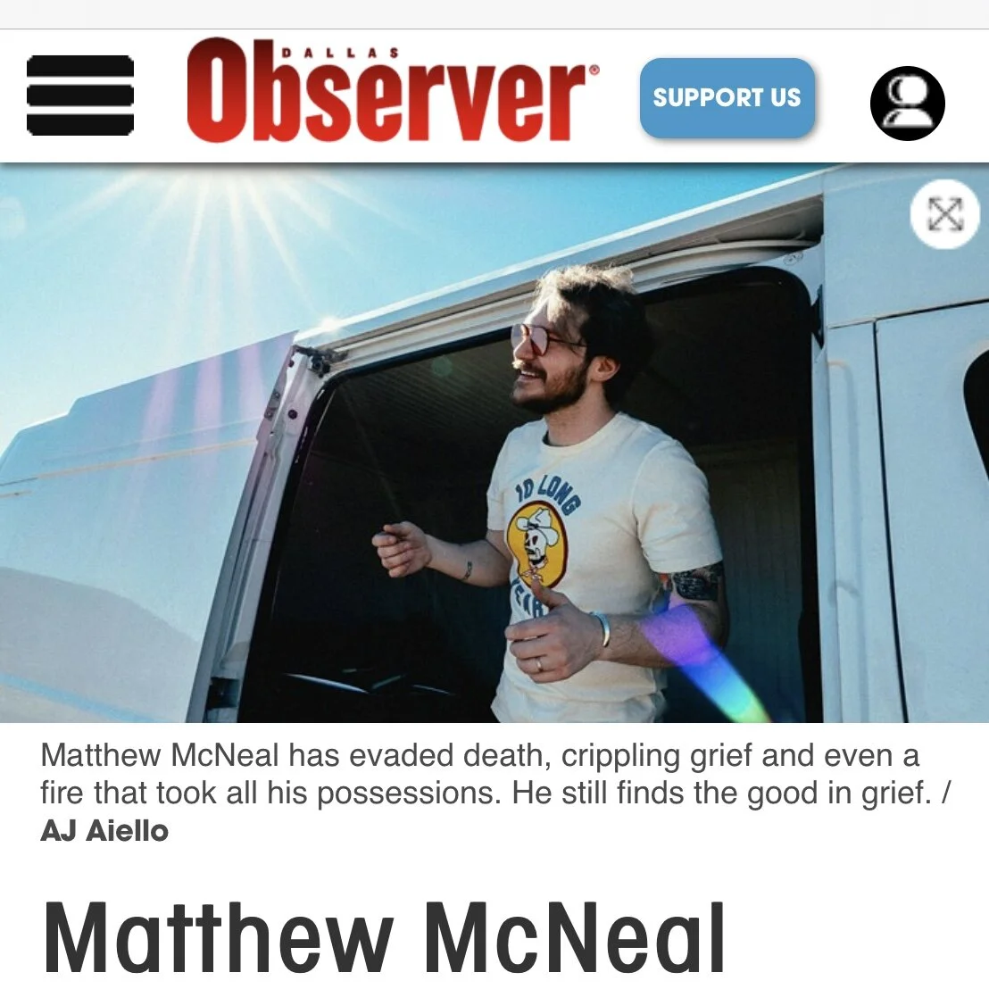 Dallas Observer features Matthew McNeal's Good Grief