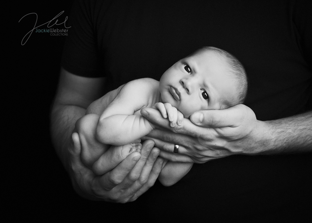 In dads hands
