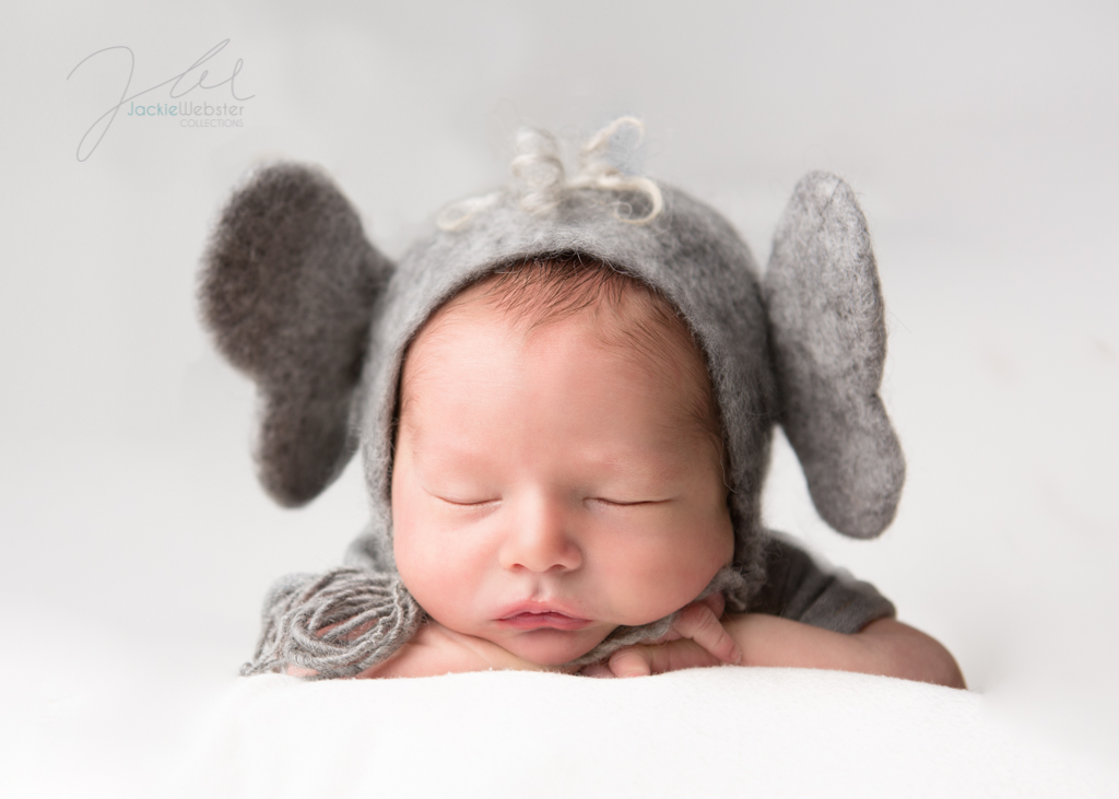 Newborn baby in Elephant hat