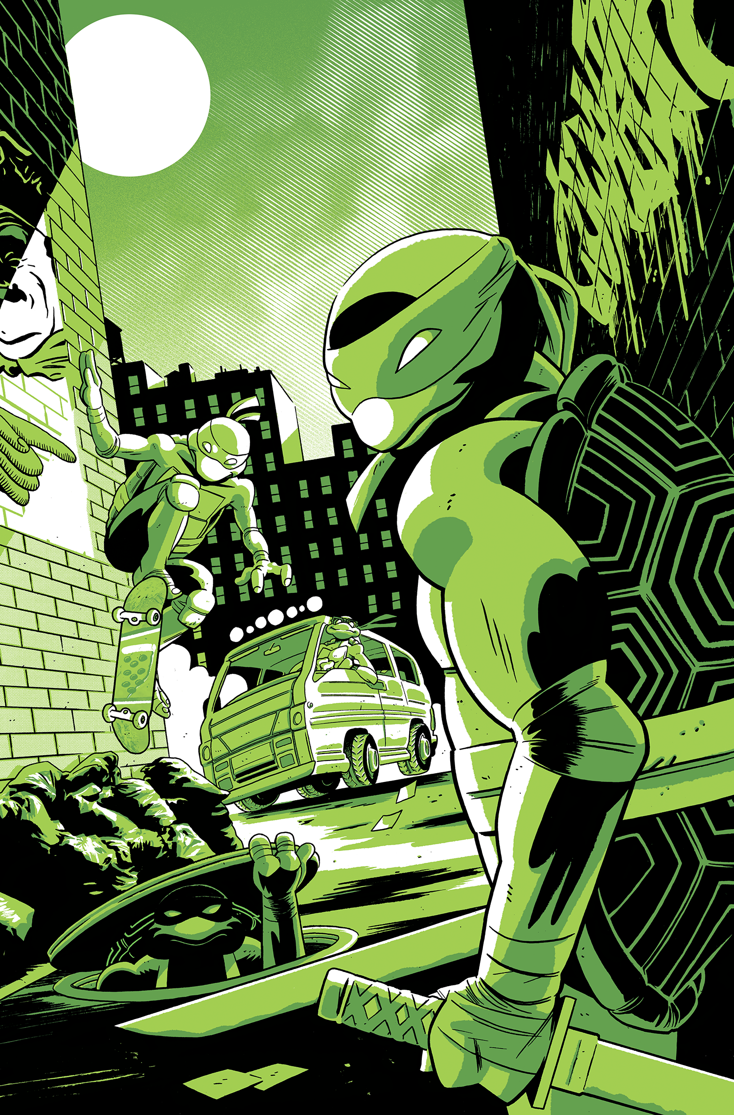 Teenage Mutant Ninja Turtles: Black, White & Green