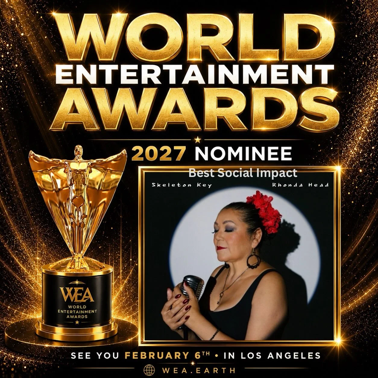 NOMINATED - WORLD ENTERTAINMENT AWARDS - Best Social Impact
Los Angeles, CA Feb 6, 2027
World Entertainment Awards
Producer Chris Burke-Gaffney
Masterer - Allen Hunnie
Songwriter/Composer - Glenn Skuthorpe Photography- Chantelle Dion