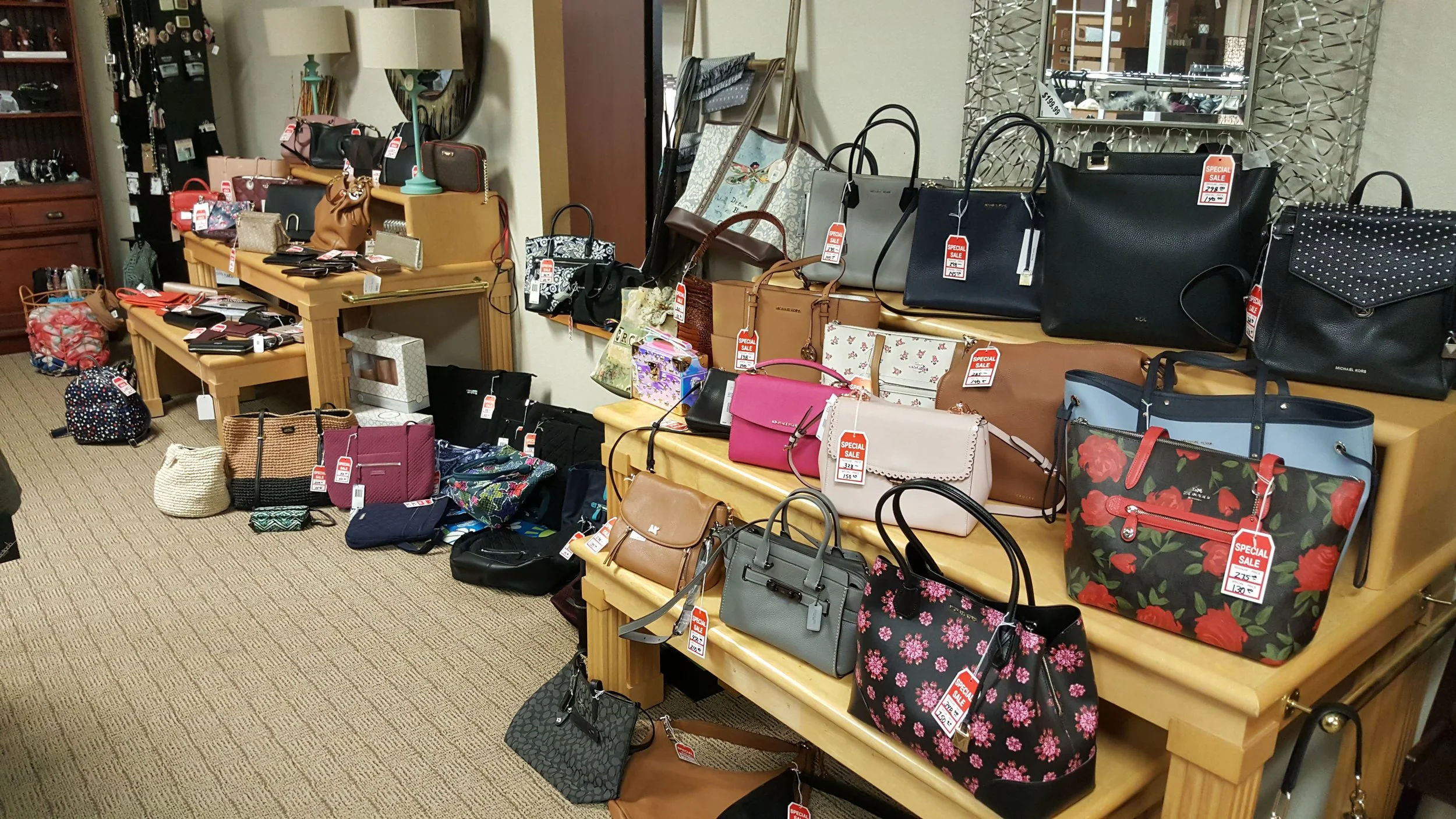 Purses from Macy’s at great discounts. Mostly Michael Kors. All half off or more!