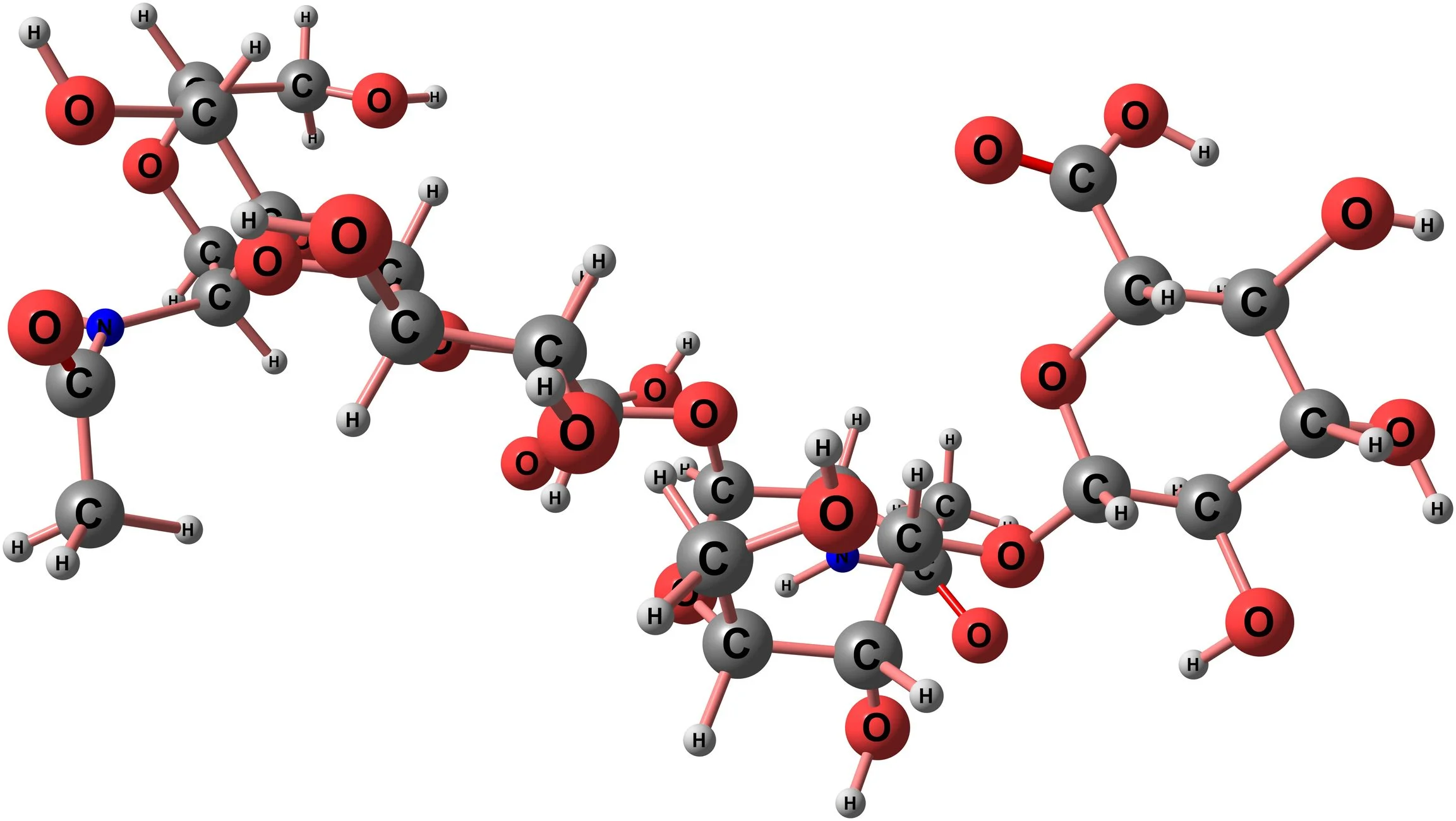 Hyaluronic acid molecule structure.