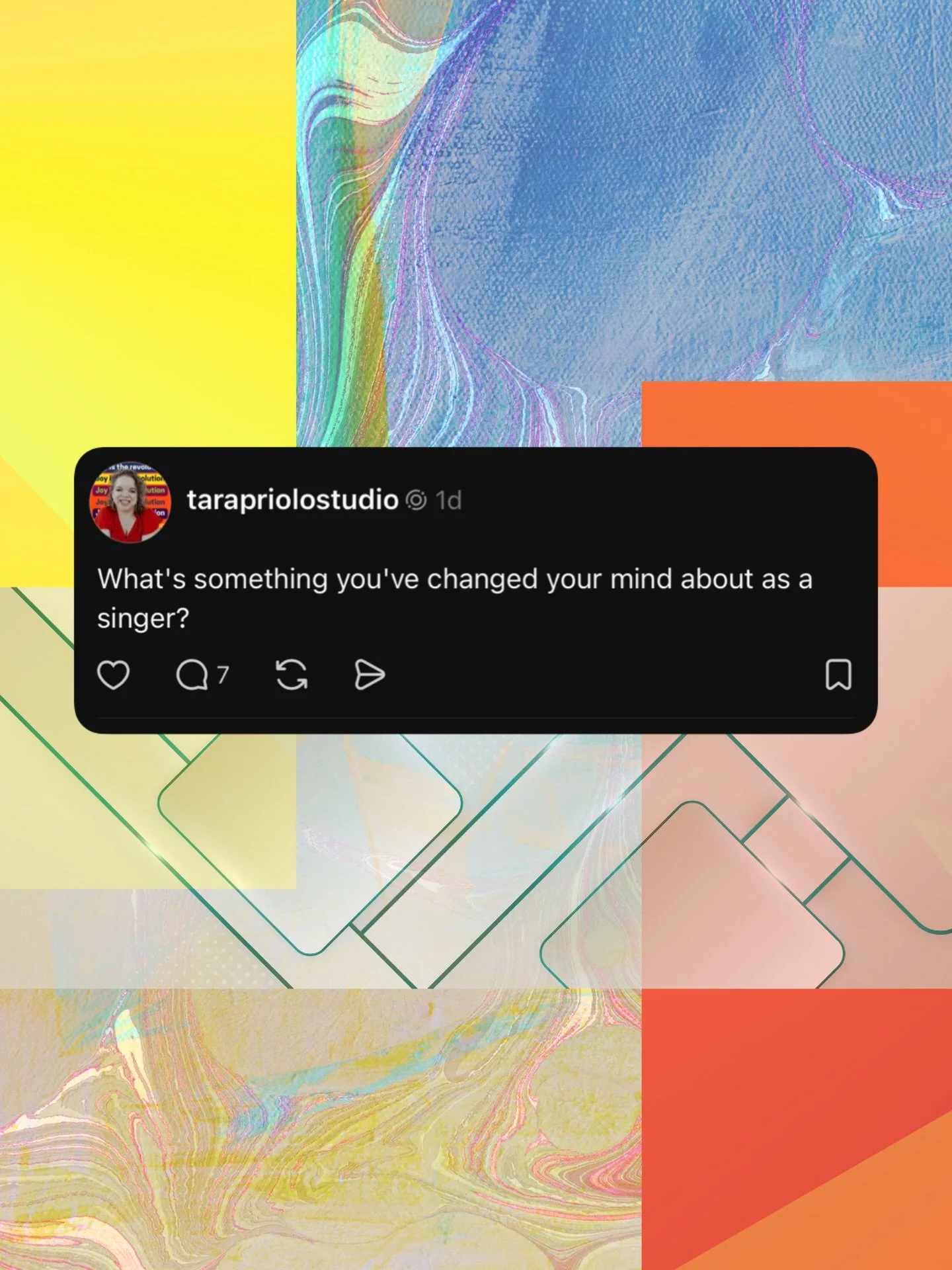 What&rsquo;s something you&rsquo;ve changed your mind about as a singer?

#joyistherevolution