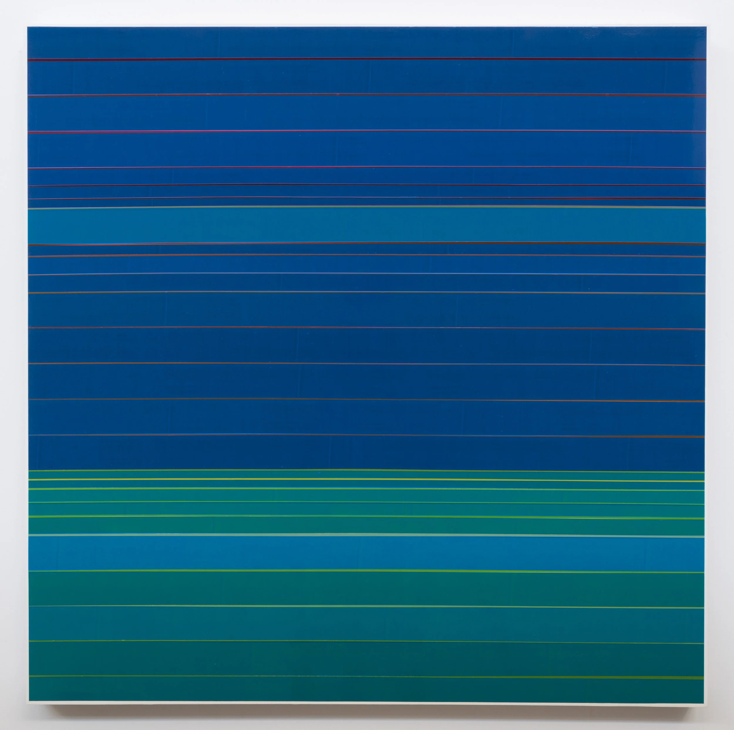 See it Swimming, 2017, semi-transparent tape on panel, 36 x 36 inches