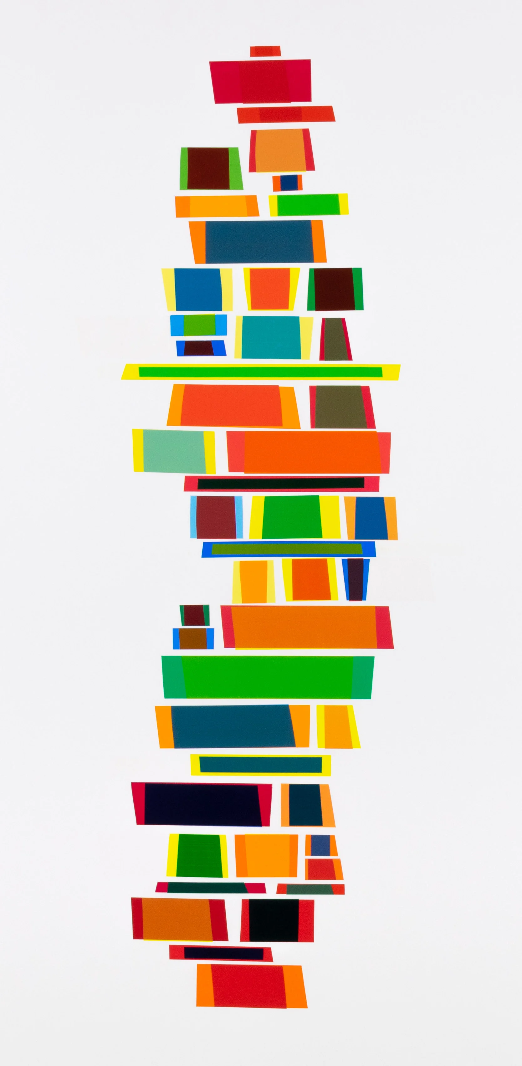 Mix Tape, 2018, semi-transparent tape on panel, 48 x 24 inches