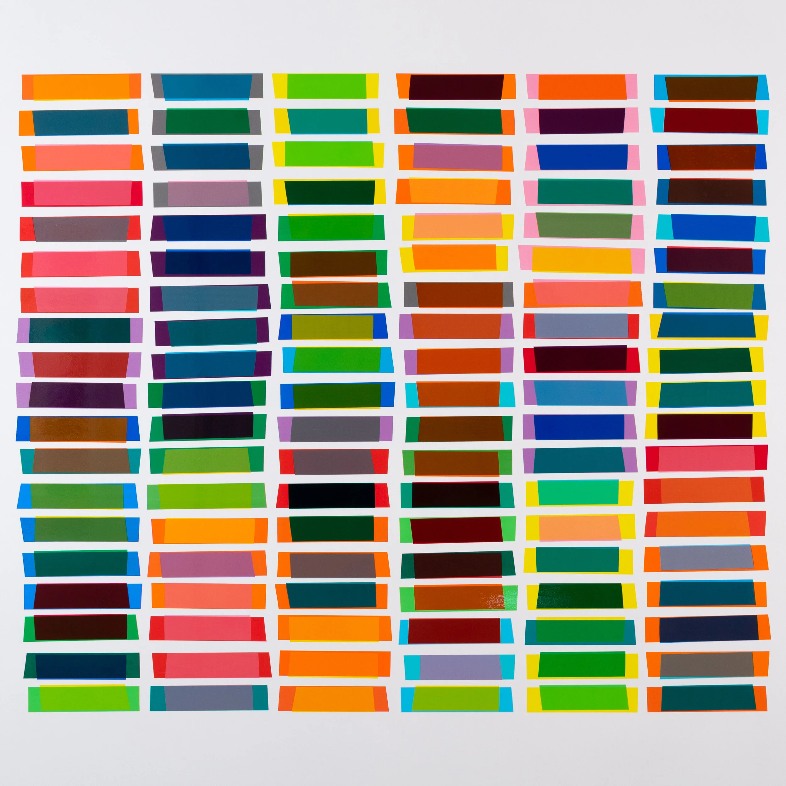 Ode to Joy, 2019, semi-transparent tape on panel, 60 x 60 inches