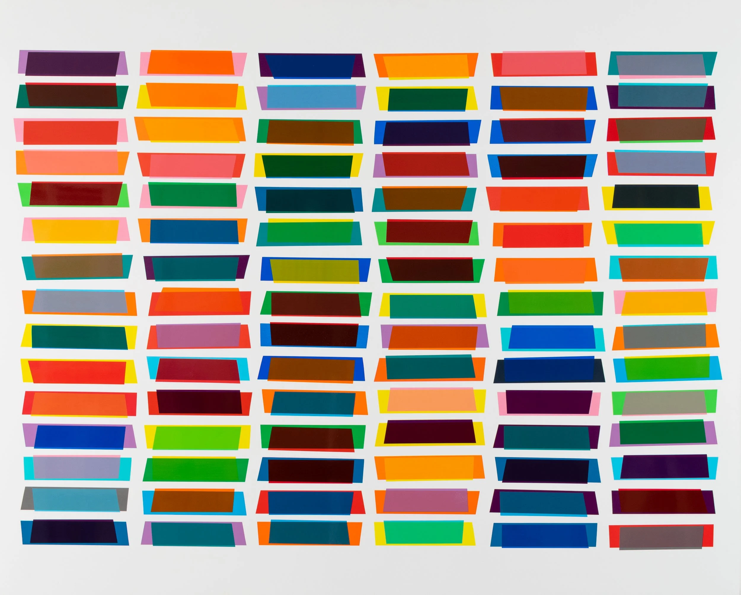 Rompecabezas, 2020, semi-transparent tape on panel, 48 x 60 inches