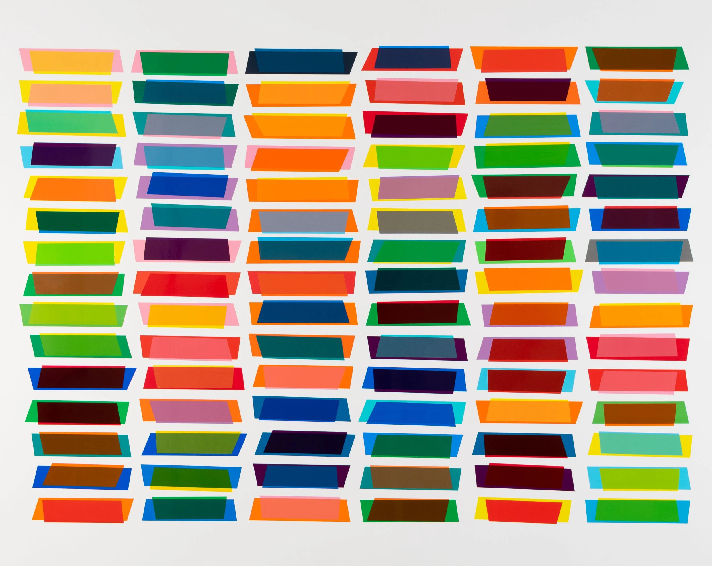 Go, 2020, semi-transparent tape on panel, 48 x 60 inches