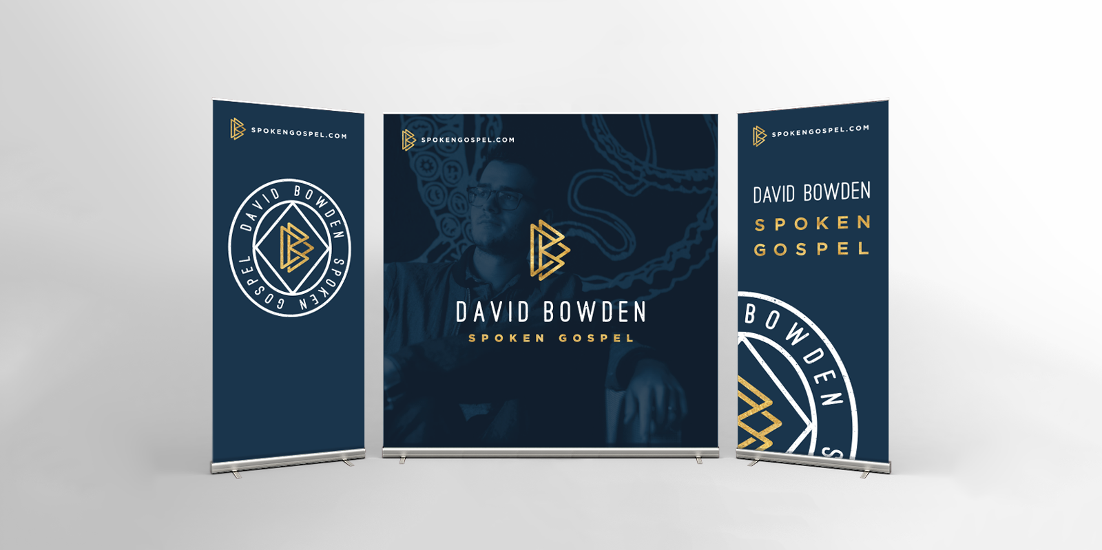  Stage banner designs. Created to be flexible enough to fit every performance space with the use of individual banners, any combination of 2 banners, or all 3 together as shown. 