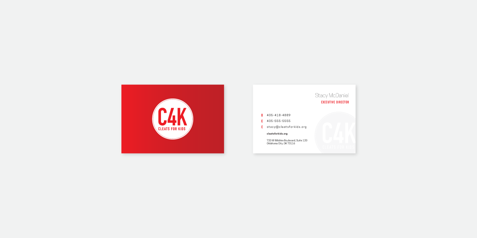  Brand collateral created for the team members of C4K Oklahoma. 