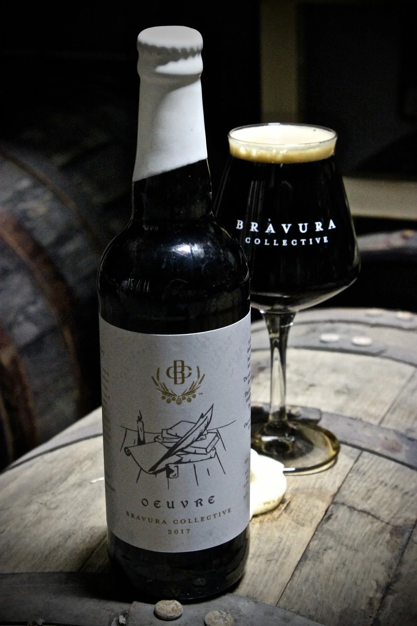  Oeuvre in application. Photo provided by Bravery Brewing. 