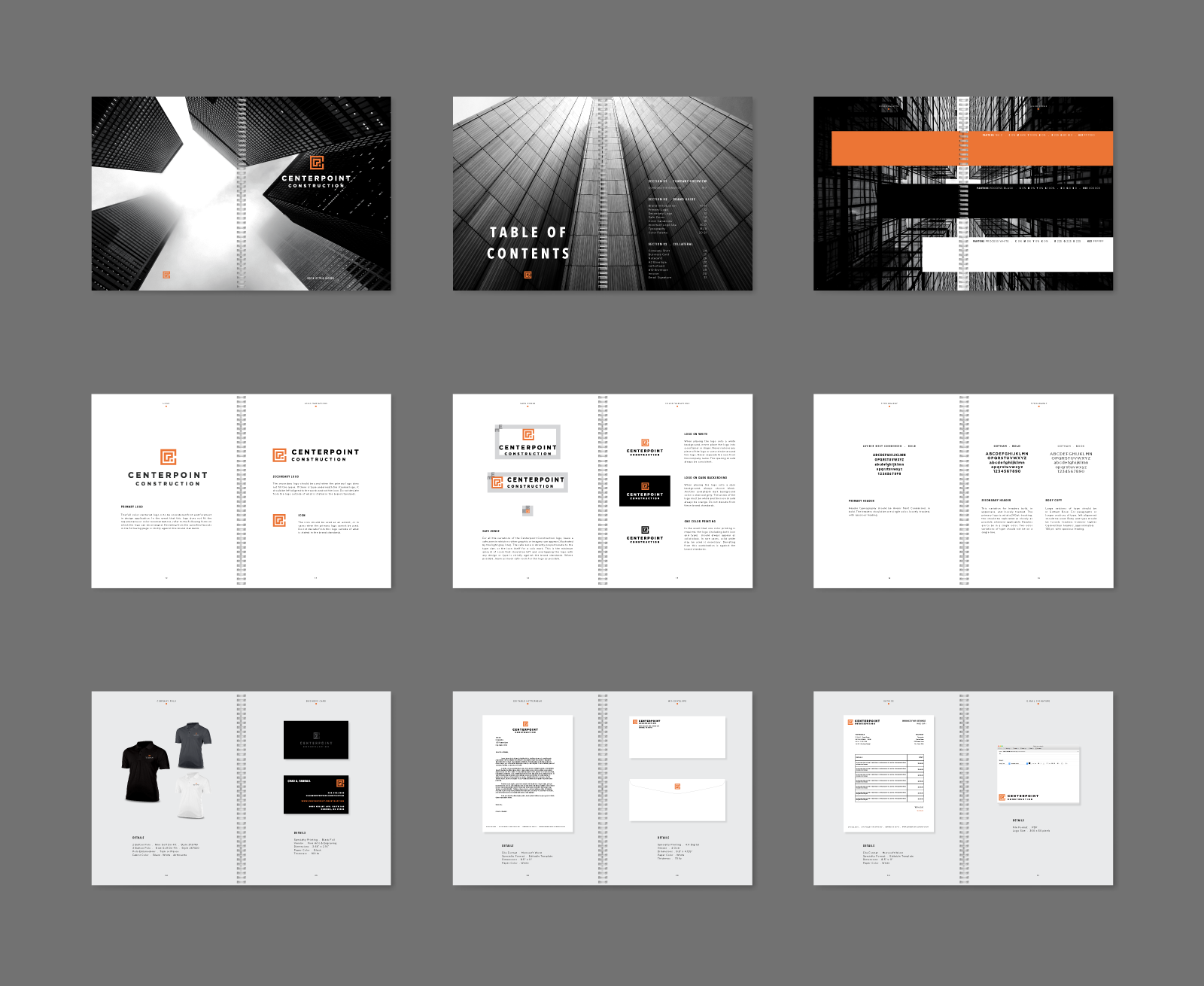  Sample pages from the Centerpoint Brand Standards. 