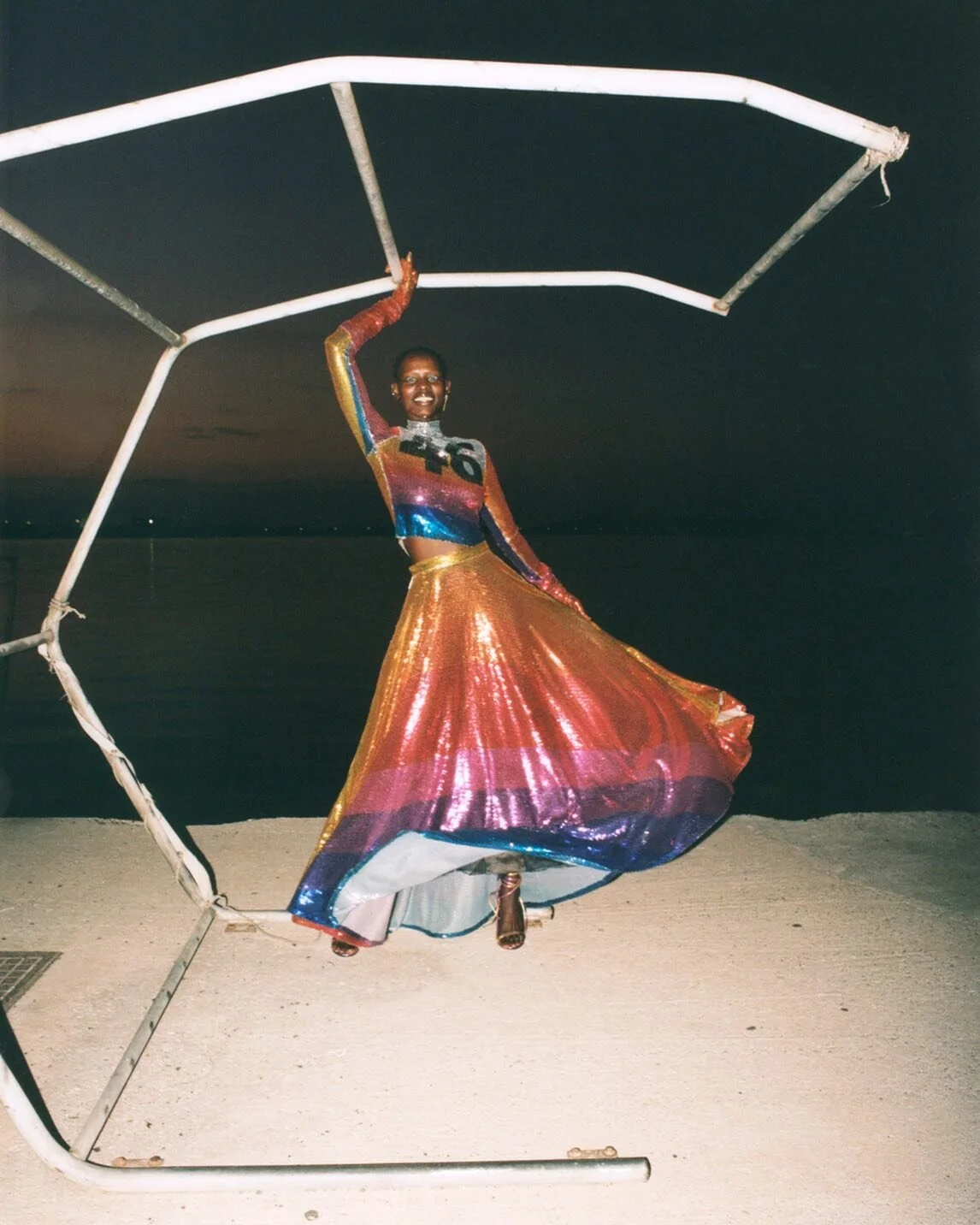 @shanellenyasiase wearing sequin top &amp; skirt in the cover story of @vogueportugal &rsquo;The Sunny Vibes Issue 2022&rsquo; 🦋

Editor in chief: @sofia.slucas 
Photography: @elliotjameskennedy 
Styling: @tessyopp 
Model: @shanellenyasiase 
Hair: @