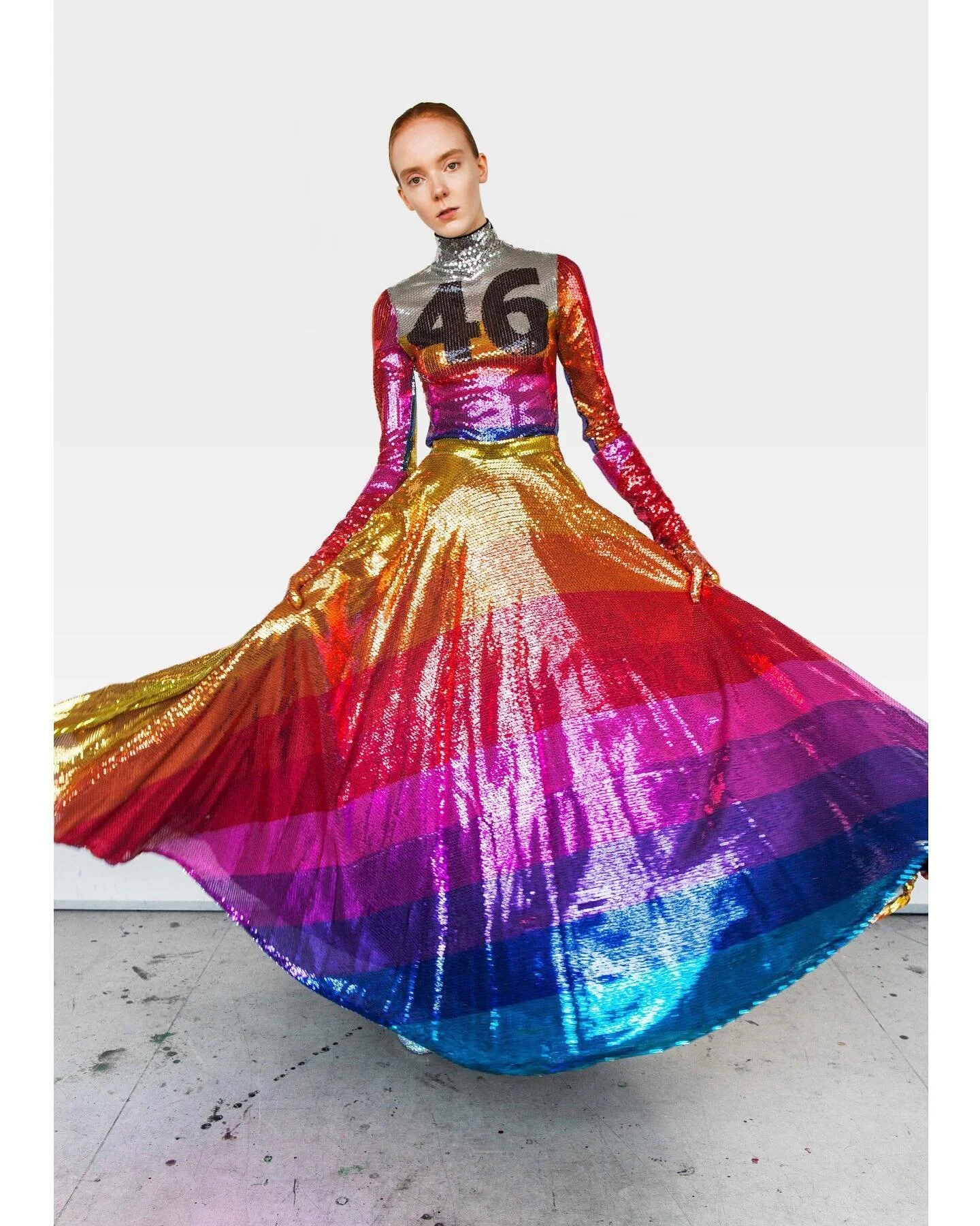 20//17 tb where it all started 💫
&ldquo;Racing stripes&rdquo; was inspired by the 1960s and more specifically, the uniform worn by racing car drivers, the entire collection came bedecked in sequins from head-to-toe. 
I grew up surrounded by these ca