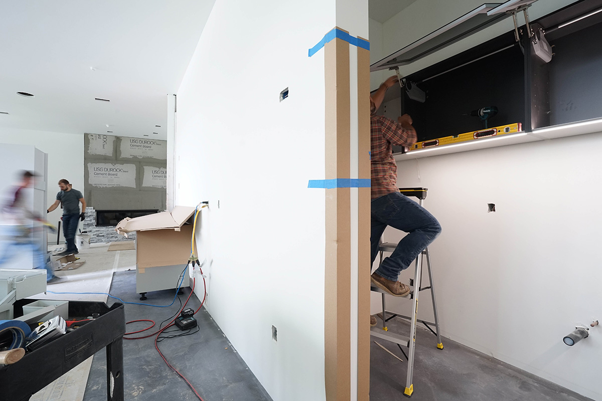 Installing uppers and LEICHT LED cabinet lights